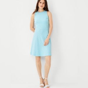 NWT Ann Taylor Ginham Sleevelees Flare Dress Size 10